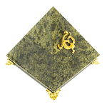 Шкатулка пирамида из натурального камня змеевик Stone Casket варинант исполнения - 1 | Loft Concept в Тюмени