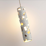 Подвесной светильник с цилиндрическим белым бетонным плафоном Terrazzo Light варинант исполнения - 5 | Loft Concept в Тюмени