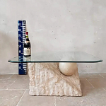 Дизайнерский журнальный стол в виде раковины с жемчужиной под прозрачной столешницей Fahin варинант исполнения - 3 | Loft Concept в Тюмени