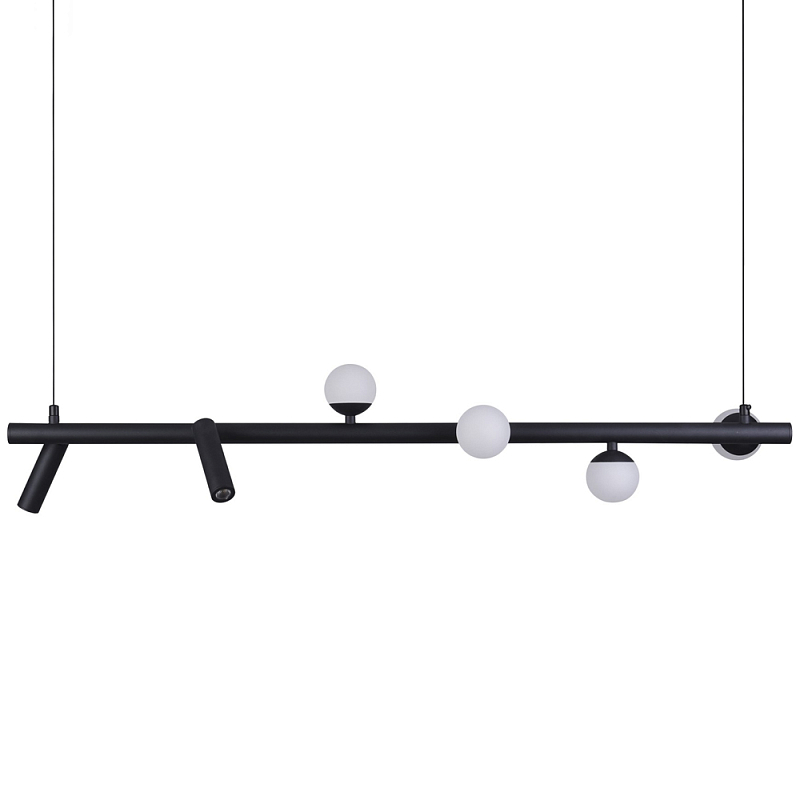 Линейный светодиодный светильник Callisto Linear Hanging Lamp Черный Белый Линейный светодиодный светильник Callisto Linear Hanging Lamp Черный Белый в Тюмени | Loft Concept
