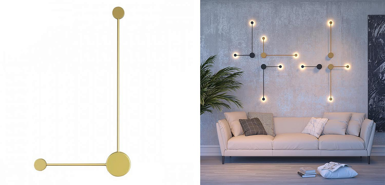Бра Pin Wall Light Gold Angle Бра Pin Wall Light Gold Angle - Loft-Concept в Тюмени