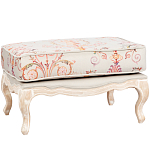 Мягкая банкетка из массива бука серая с растительным орнаментом Raffael Grey Floral Banquette варинант исполнения - 1 | Loft Concept в Тюмени