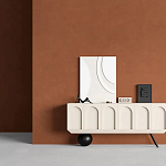 Дизайнерский комод с фактурным фасадом и чёрной ножкой в форме шара Samanta варинант исполнения - 2 | Loft Concept в Тюмени