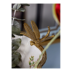 Ваза из фарфора черная с цветочной росписью и бронзовой стрекозой Spring Garden варинант исполнения - 6 | Loft Concept в Тюмени