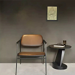 Дизайнерский журнальный столик чёрный с круглой столешницей Arycy варинант исполнения - 6 | Loft Concept в Тюмени