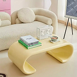 Дизайнерский журнальный стол жёлтый округлой формы Bonyn варинант исполнения - 1 | Loft Concept в Тюмени