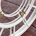 Зеркало настенное в белой металлической раме в виде часов Mirror Tower Clock варинант исполнения - 3 | Loft Concept в Тюмени