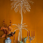 Обои с вышивкой ручной работы Deco Palms Original colourway on velvet 2 варинант исполнения - 2 | Loft Concept в Тюмени