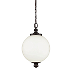 Подвесной светильник с белым стеклянным плафоном в форме шара на цепи Feiss варинант исполнения - 1 | Loft Concept в Тюмени