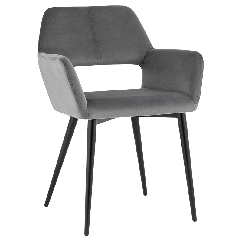 Стул с подлокотниками серый NEASAN STOOL Серый Черный Стул с подлокотниками серый NEASAN STOOL Серый Черный в Тюмени | Loft Concept