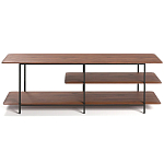 ТВ-тумба с полками из массива ореха Derick Wooden TV Stand варинант исполнения - 1 | Loft Concept в Тюмени