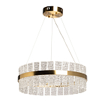 Люстра круглая золотого цвета с прозрачными рельефными стеклянными вставками Textured Glass Chandelier варинант исполнения - 2 | Loft Concept в Тюмени