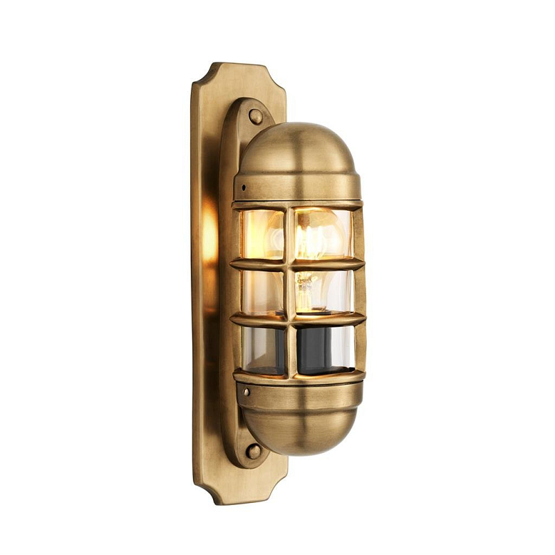 Бра Eichholtz Wall Lamp Le Caprice Brass Латунь Античная полированная Прозрачное Стекло в Тюмени | Loft Concept 