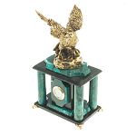 Часы настольные из натурального камня с декором в виде орла Eagle Stone Clock варинант исполнения - 6 | Loft Concept в Тюмени