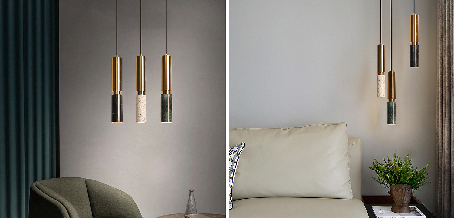 Светильник с цилиндрический плафоном Cylindrical Pendant Lamp Marble Светильник с цилиндрический плафоном Cylindrical Pendant Lamp Marble - Loft-Concept в Тюмени