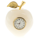 Часы настольные в виде яблока из натурального камня Оникс Stone Clock варинант исполнения - 3 | Loft Concept в Тюмени