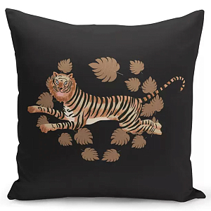 Декоративная подушка Tiger in Leaves