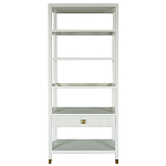 Стеллаж Elsa Dreams White со стеклянными полками и ящиком варинант исполнения - 6 | Loft Concept в Тюмени