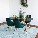Обеденный стол на металлических ножках Ward Brass Dining Table варинант исполнения - 6 | Loft Concept в Тюмени