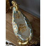 Чаша голубого цвета с оранментом и и бронзовыми фигурами леопардов Eden Garden варинант исполнения - 9 | Loft Concept в Тюмени