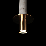 Подвесной светильник с узким цилиндрическим плафоном и золотым металлическим декором Concrete Pipe варинант исполнения - 16 | Loft Concept в Тюмени