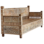 Скамья с резным декором из массива манго Grey Mango Collection Bench L варинант исполнения - 1 | Loft Concept в Тюмени