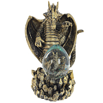 Декоративная статуэтка Дракон и стеклянное яйцо Dragon and Glass Egg Gold Black варинант исполнения - 2 | Loft Concept в Тюмени