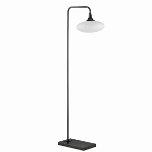 Торшер с белым стеклянным плафоном в форме эллипса Kernel