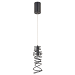 Подвесной светильник светодиодный из металла со спиральным декоративным элементом черный Metal Spiral варинант исполнения - 2 | Loft Concept в Тюмени