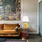 Настольная лампа желтая с изображением птиц Slip Away варинант исполнения - 5 | Loft Concept в Тюмени