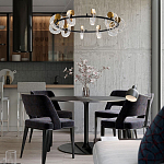 Кольцевая люстра с круглыми стеклянными плафонами в виде колец Olympe Glass Chandelier варинант исполнения - 2 | Loft Concept в Тюмени