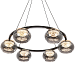 Люстра с круглыми плафонами из дымчато-серого стекла  IONA Grey Glass Chandelier 6 варинант исполнения - 1 | Loft Concept в Тюмени