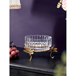 Чаша из прозрачного стекла на бронзовых ножках в виде стрекоз Eden Garden варинант исполнения - 2 | Loft Concept в Тюмени