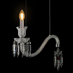 Подвесной светильник стеклянный в виде канделябра Curved Glass Chandelier варинант исполнения - 4 | Loft Concept в Тюмени