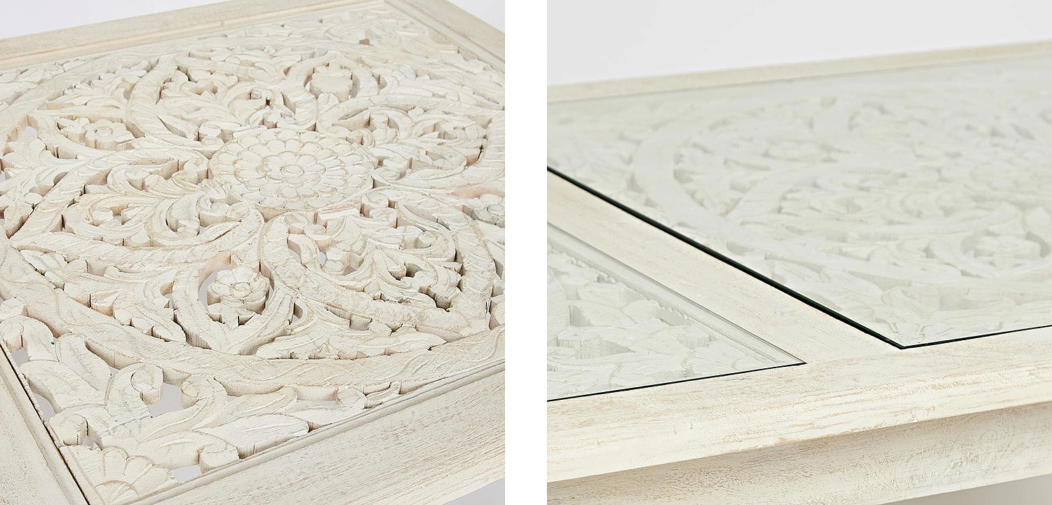 Обеденный стол Indian antique white Table Обеденный стол Indian antique white Table - Loft-Concept в Тюмени