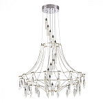 Люстра подвесная из металла с хрустальными прозрачными подвесками Quasar 81 варинант исполнения - 9 | Loft Concept в Тюмени
