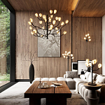 Торшер с плафонами из белых фарфоровых цветов на изогнутых ветвях Floralis варинант исполнения - 2 | Loft Concept в Тюмени