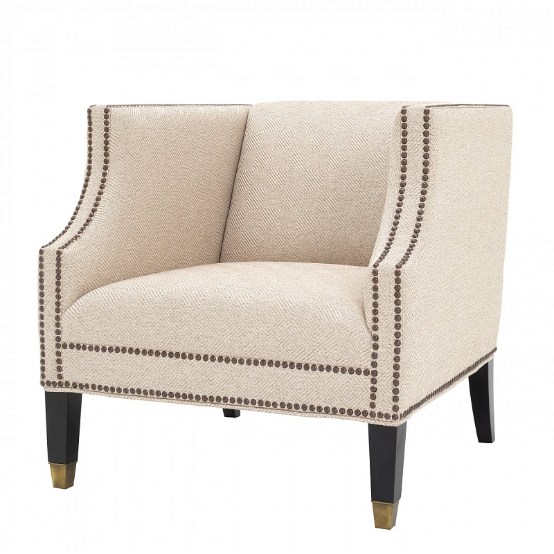Кресло Eichholtz Chair Doheny Песочный Черный Латунь Кресло Eichholtz Chair Doheny Песочный Черный Латунь в Тюмени | Loft Concept