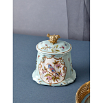 Шкатулка голубого цвета с рисунком и состаренным эффектом Eden Garden варинант исполнения - 3 | Loft Concept в Тюмени