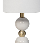 Лампа настольная с каркасом из мраморных шаров и белым абажуром Floor lamp Jewelry варинант исполнения - 2 | Loft Concept в Тюмени