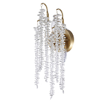 Бра с хрустальными прозрачными подвесками и круглым основанием золотого цвета FAIRYTREE Light варинант исполнения - 1 | Loft Concept в Тюмени