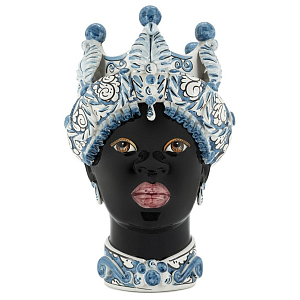 Ваза Vase Moro Lady Medium Leaves Blue