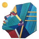 Арт объект на стену из нитей Девушка и Солнце wall panel Girl and Sun варинант исполнения - 2 | Loft Concept в Тюмени