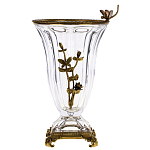 Ваза из прозрачного стекла с бронзовой вставкой в виде цветущей ветви Eden Garden porcelain and bronze варинант исполнения - 1 | Loft Concept в Тюмени