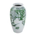 Ваза высокая с зелеными цветочными и птичьими мотивами Vase Inspired by Nature варинант исполнения - 2 | Loft Concept в Тюмени