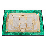 Настольный письменный набор из малахита и долерита с декором в виде герба России Leader Organizer варинант исполнения - 4 | Loft Concept в Тюмени