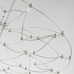 Люстра подвесная с тонкой металлической конструкцией цвета хром Quasar варинант исполнения - 2 | Loft Concept в Тюмени