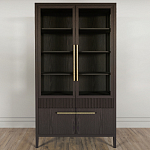 Витрина Primo со стеклянными фасадами и буфетом шпон Темный орех варинант исполнения - 2 | Loft Concept в Тюмени