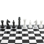 Шахматы классические с черной доской из натурального камня Мрамор Decorative Thematic Chess варинант исполнения - 4 | Loft Concept в Тюмени