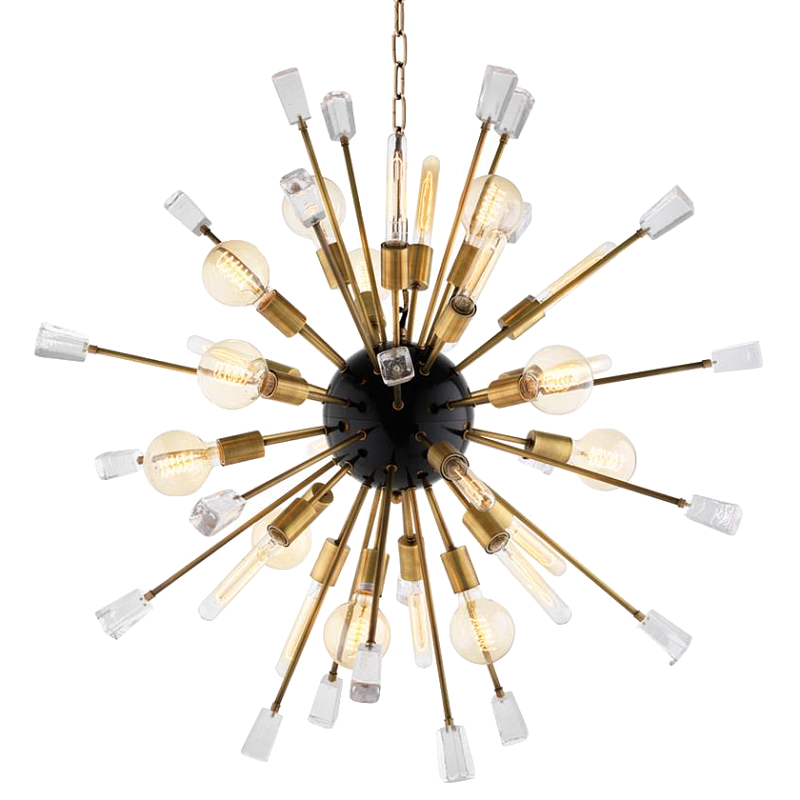 Люстра Eichholtz Tivoli Chandelier Brass S Черный Латунь Прозрачный (Transparent) в Тюмени | Loft Concept 